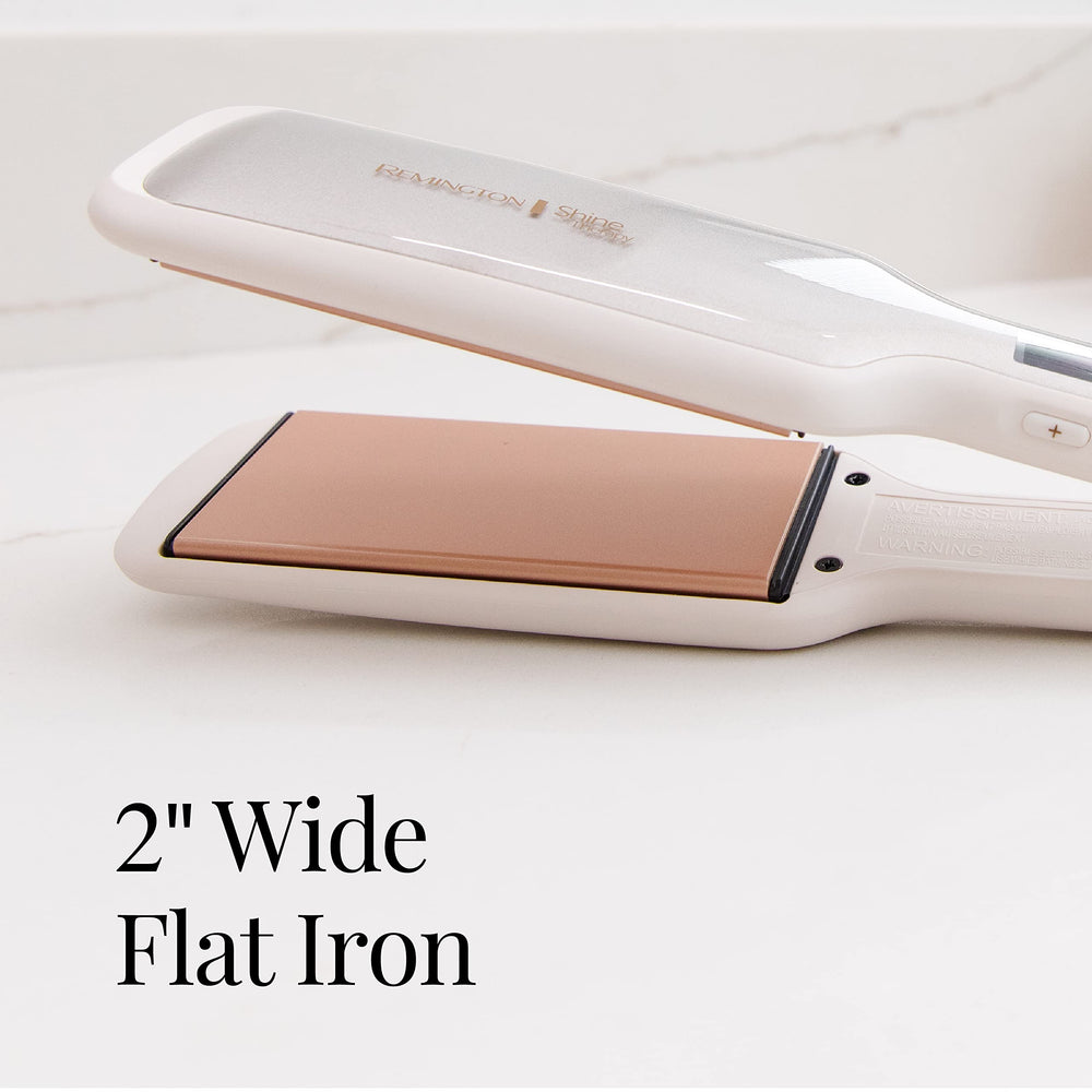 Remington Shine Therapy hair with enhanced gloss and softness.