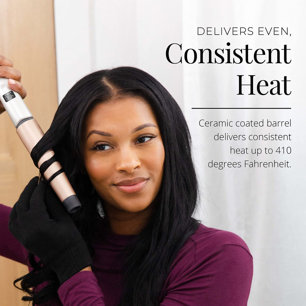 Remington Shine Therapy heat glove included for safe, comfortable styling.