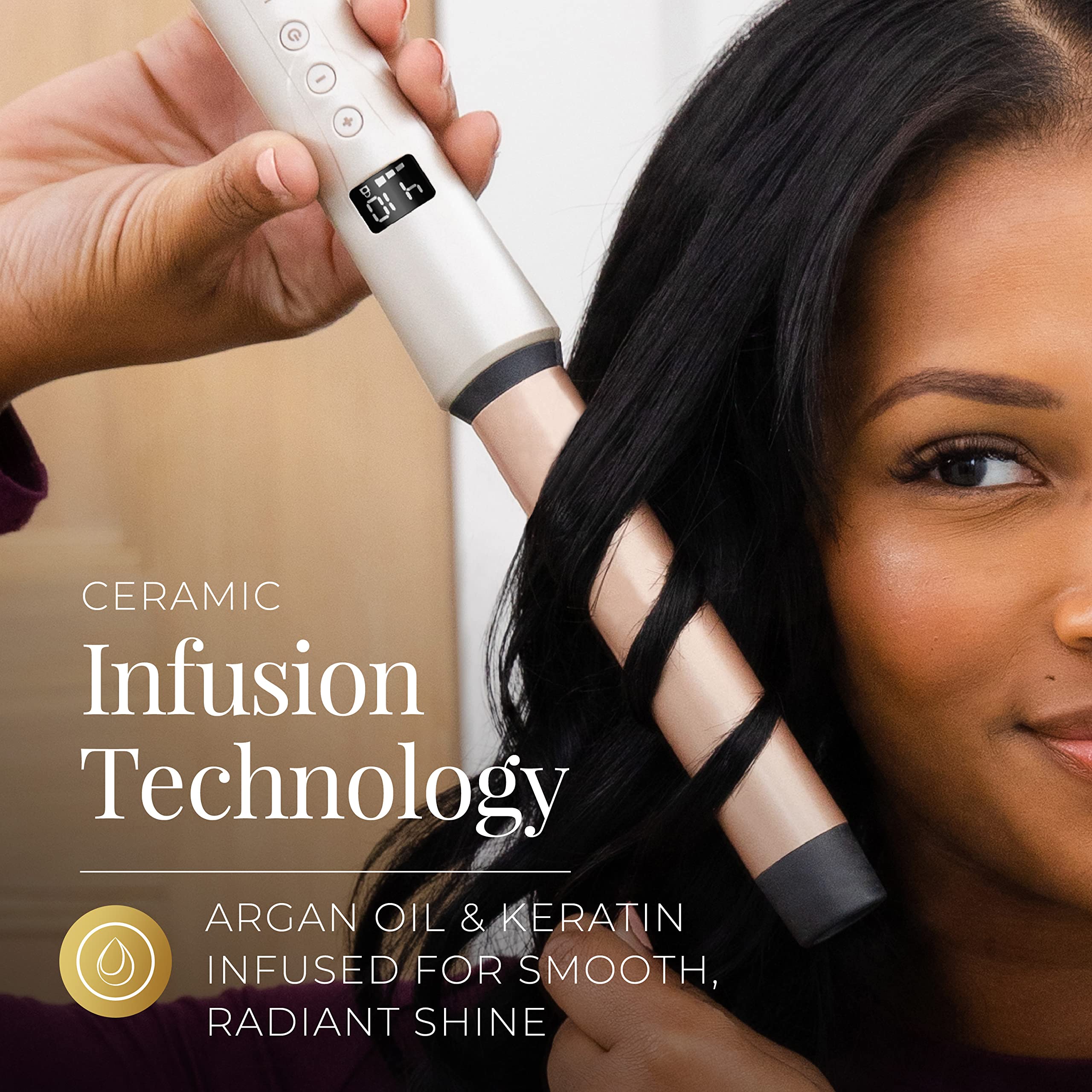 Remington Shine Therapy heat glove included for safer, controlled styling.