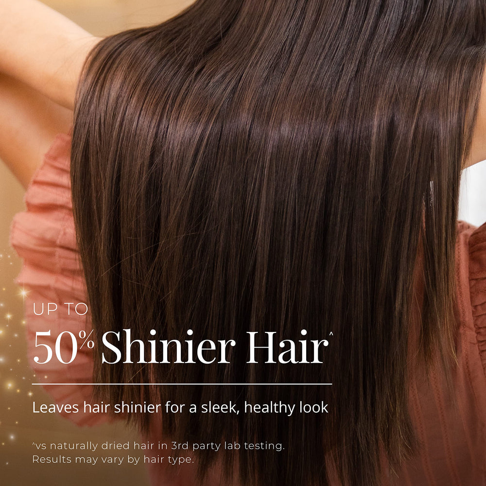 Remington Shine Therapy helps deliver radiant shine on styled strands.