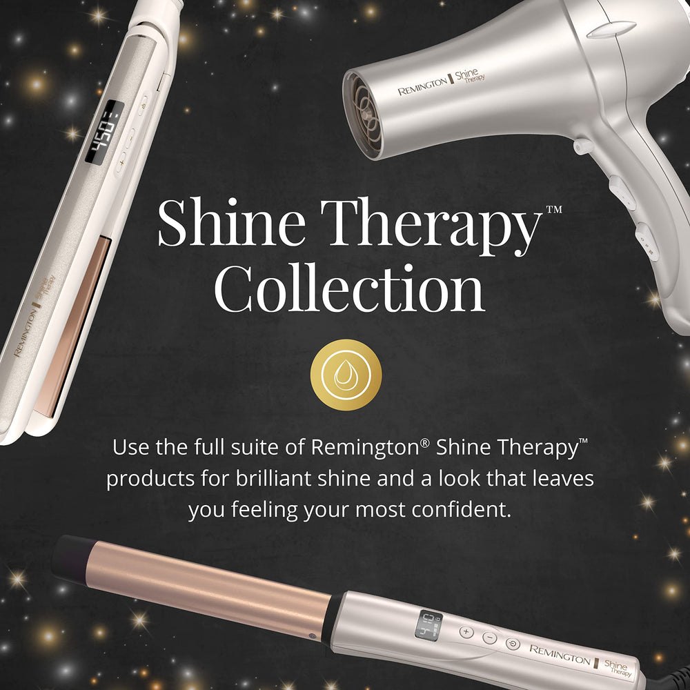 Remington Shine Therapy sleek black body fits modern vanity.