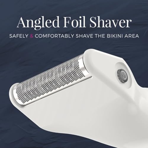 Adjustable length guide for customizable bikini line shaping.