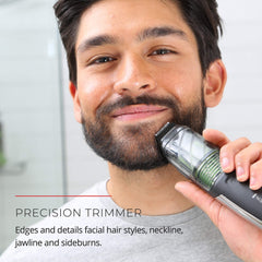 Remington vacuum beard trimmer comb guard 11 settings for versatile styling.
