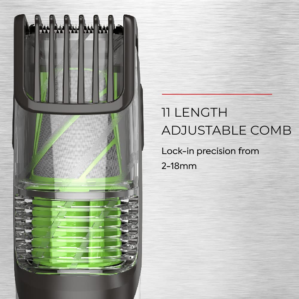Remington vacuum beard trimmer lithium battery delivers long cordless use.