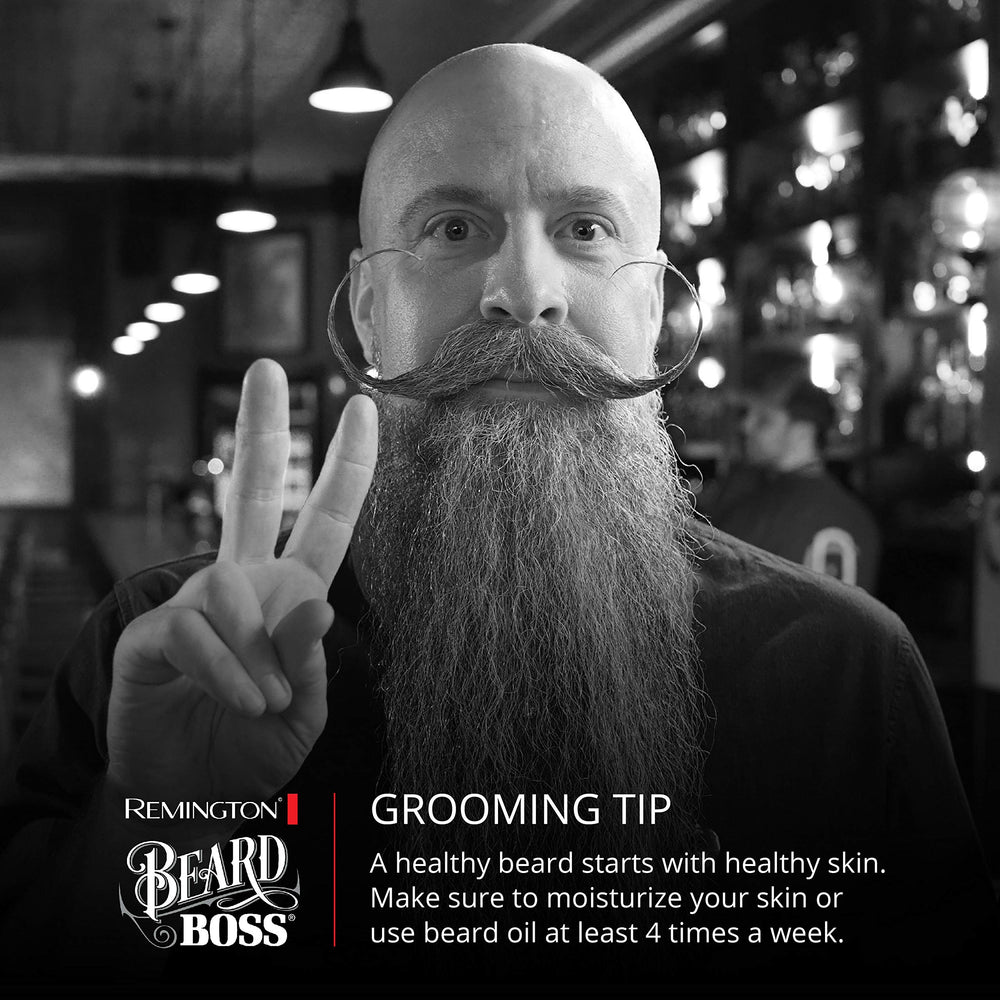 Remington vacuum beard trimmer removable hair chamber for quick cleanup.