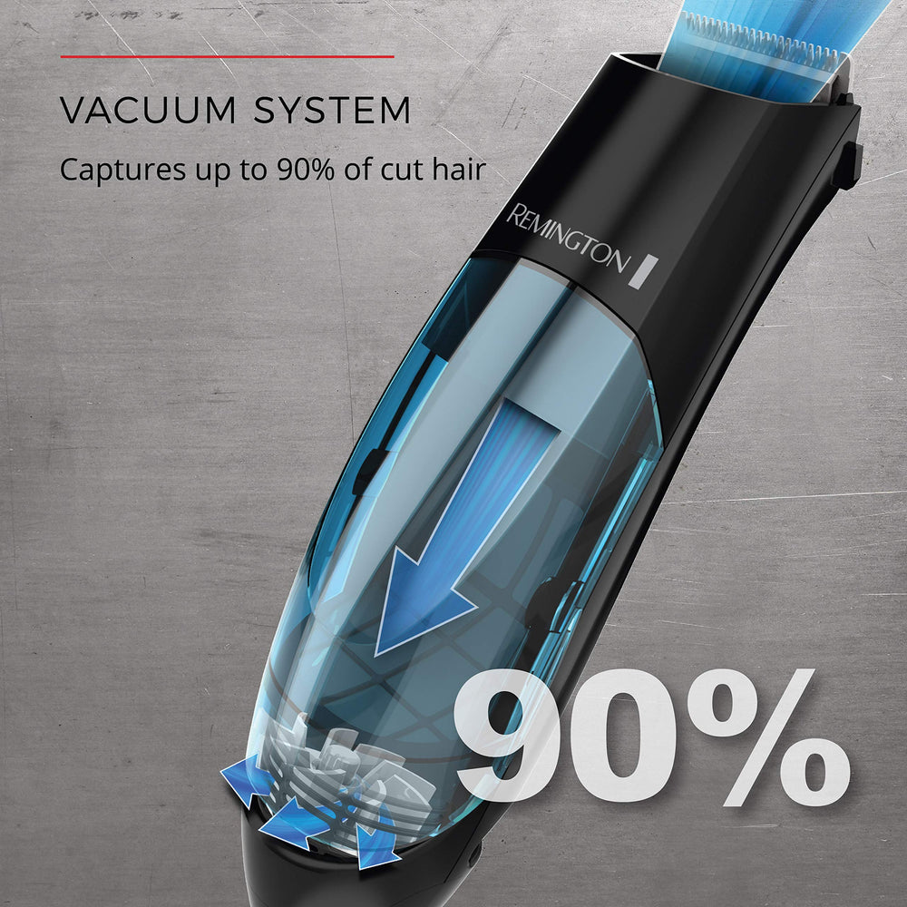 Remington vacuum haircut kit beard-trim showing precise beard line control