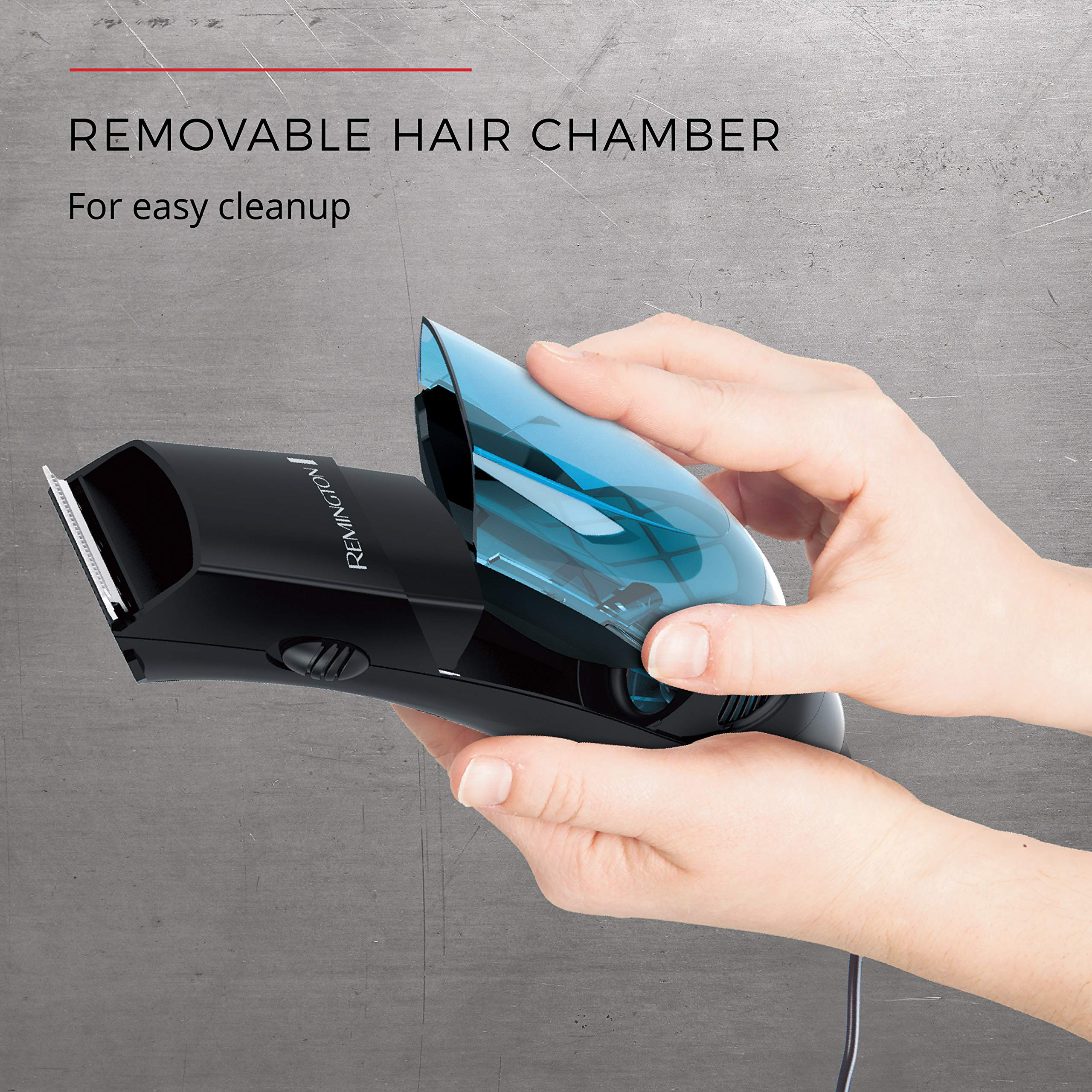 Remington vacuum haircut kit removable-chamber for fast cleanup after trimming