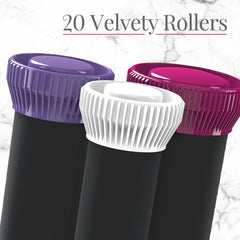 Remington velvet rollers for voluminous curls with enhanced shine.