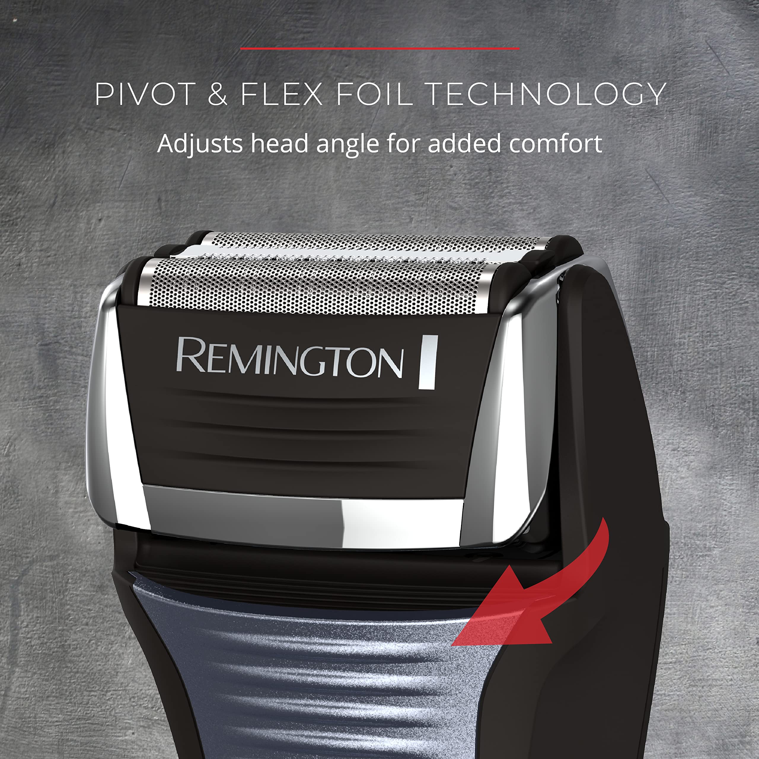 Remington washable face shaver design allows quick cleaning under faucet.
