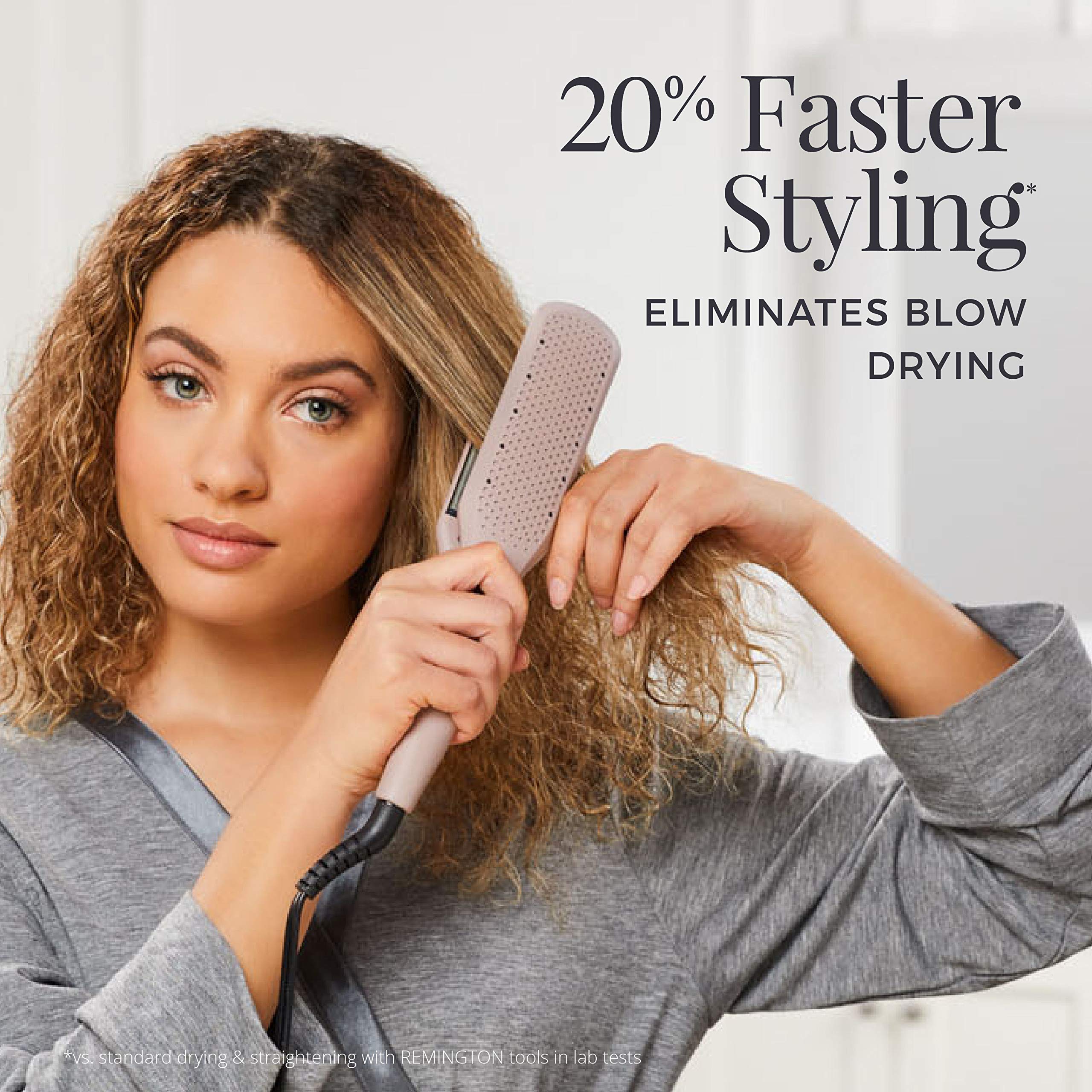 Remington Wet2Straight ceramic titanium coating protects hair from heat damage