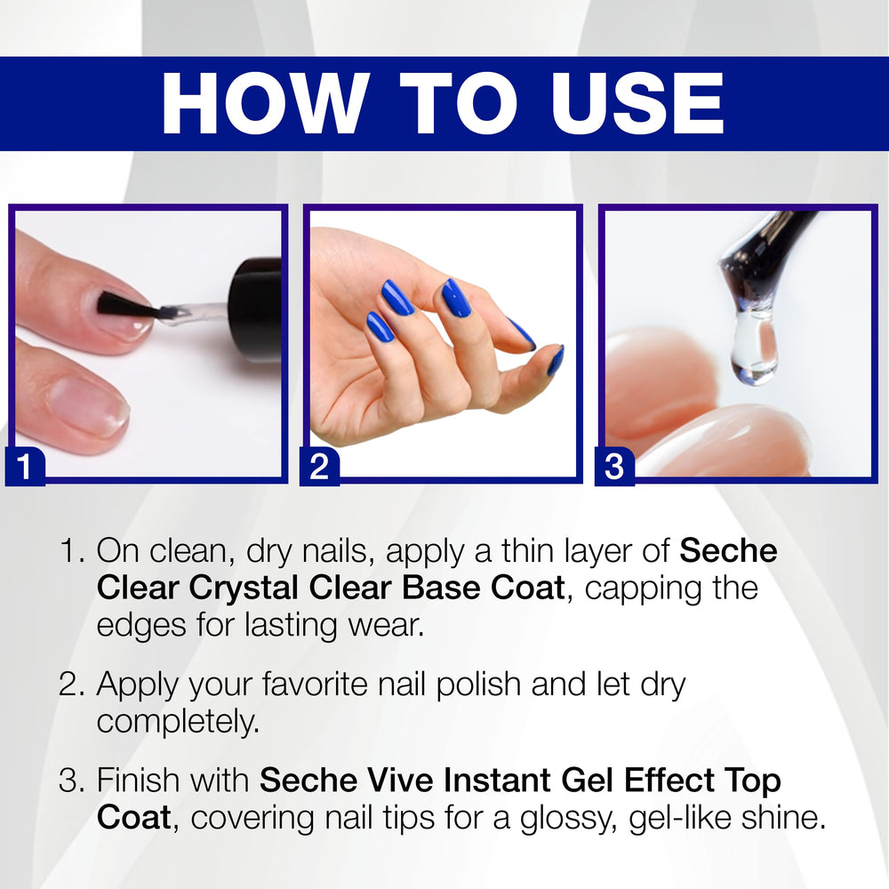 Acetone-friendly removal finish with Seche top coat and base coat