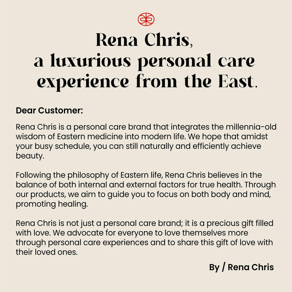 Rena Chris cleaning cloth included for post-use care.