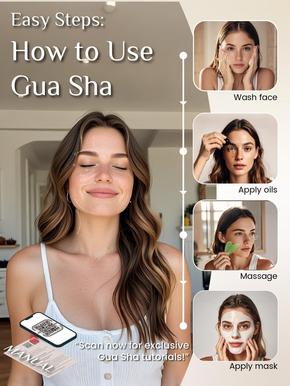 Rena Chris Jade tool nourishes the skin during massage.
