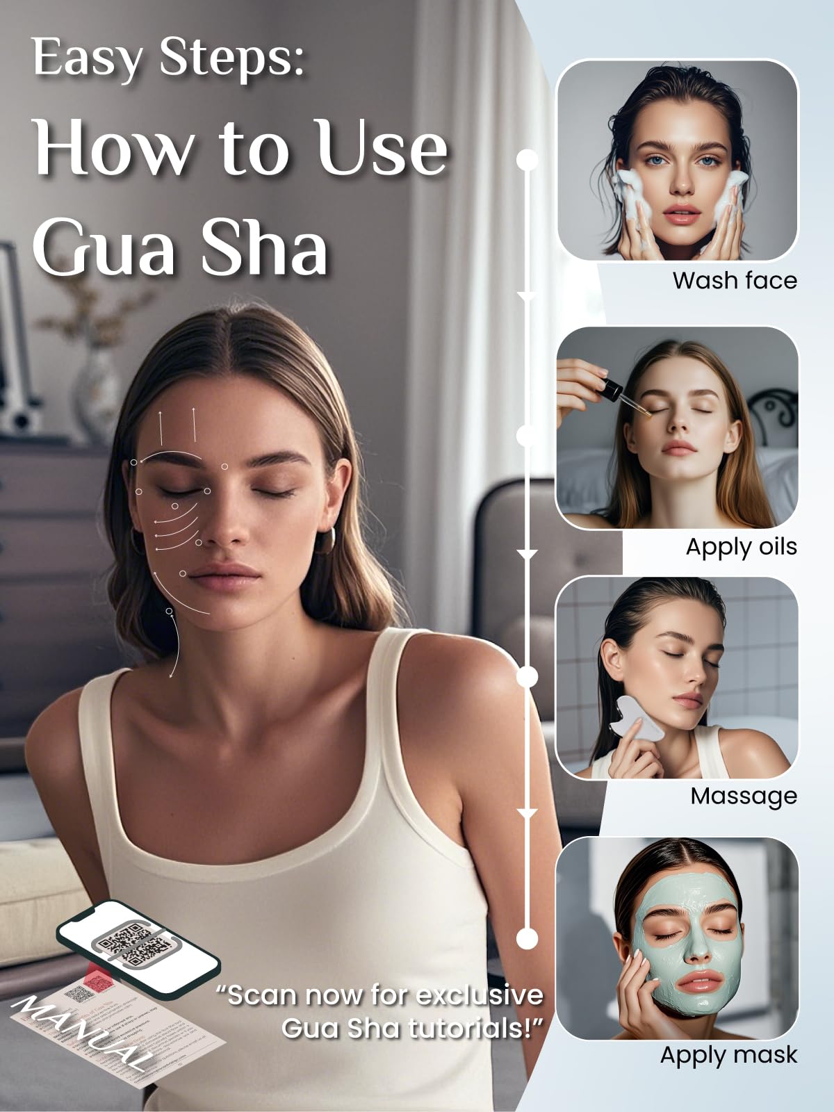 Rena Chris Gua Sha tool packaging shown in elegant gift box
