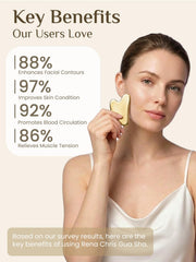 Rena Chris Gua Sha with oil demonstrates smooth massage motion.