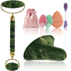 Rena Chris jade roller for cooling facial massage and depuffing.