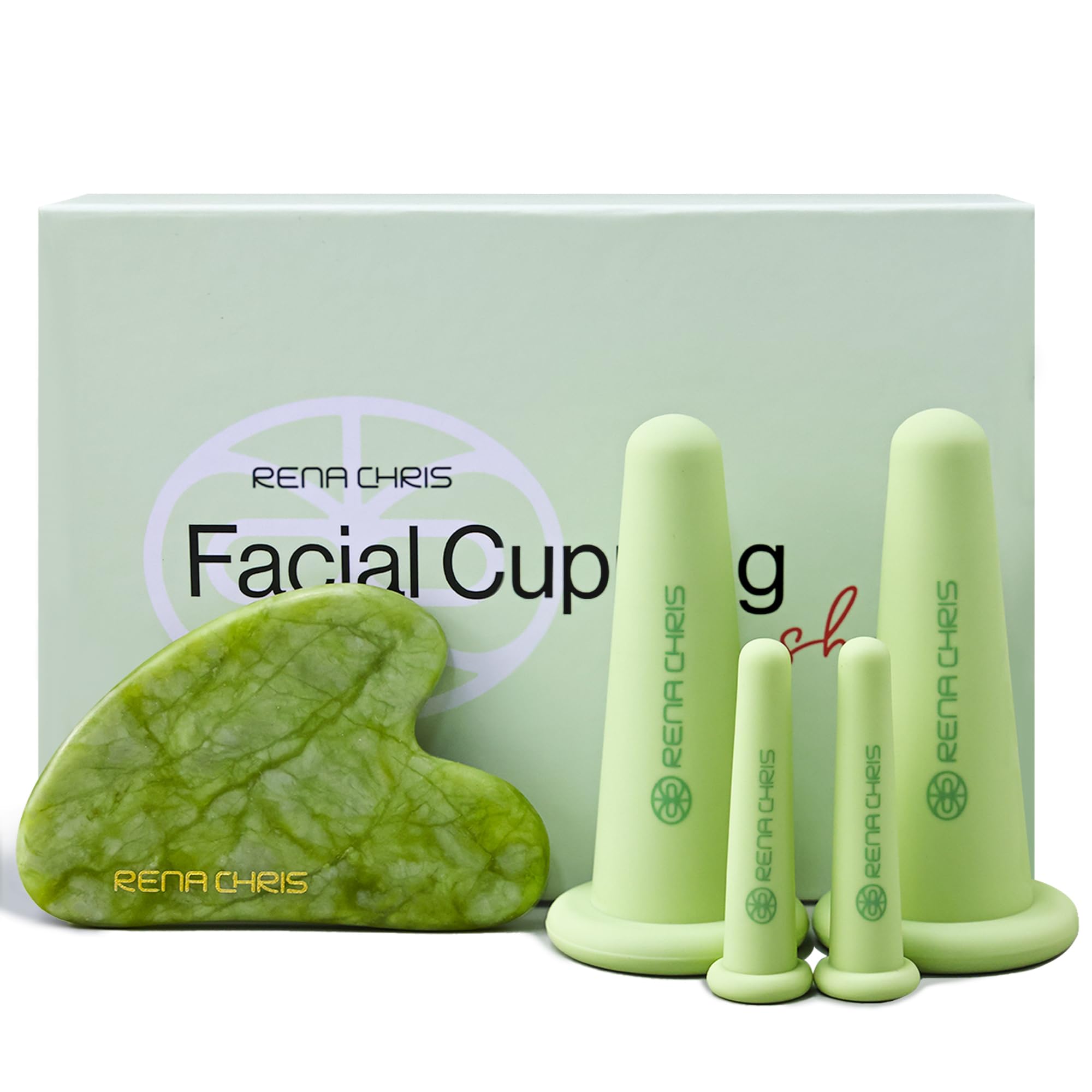 Rena Chris kit cuping facial silicona para deshinchar y relajar músculos faciales