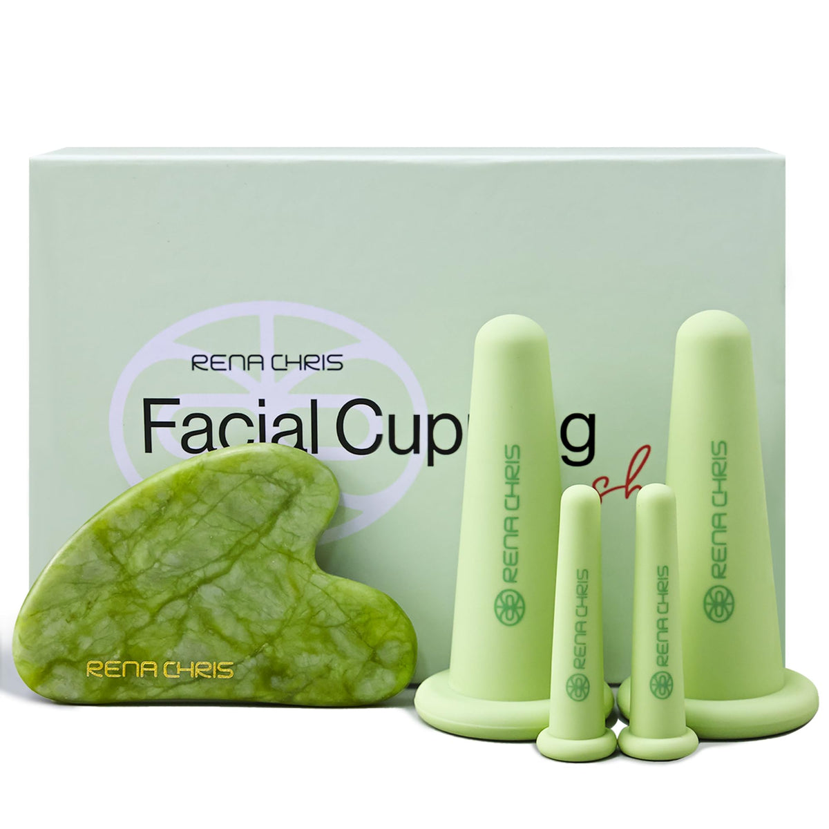 Rena Chris kit cuping facial silicona para deshinchar y relajar músculos faciales