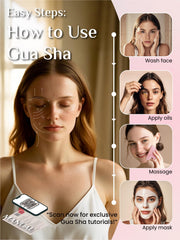 Rena Chris rose quartz gua sha tool highlighting puffiness reduction