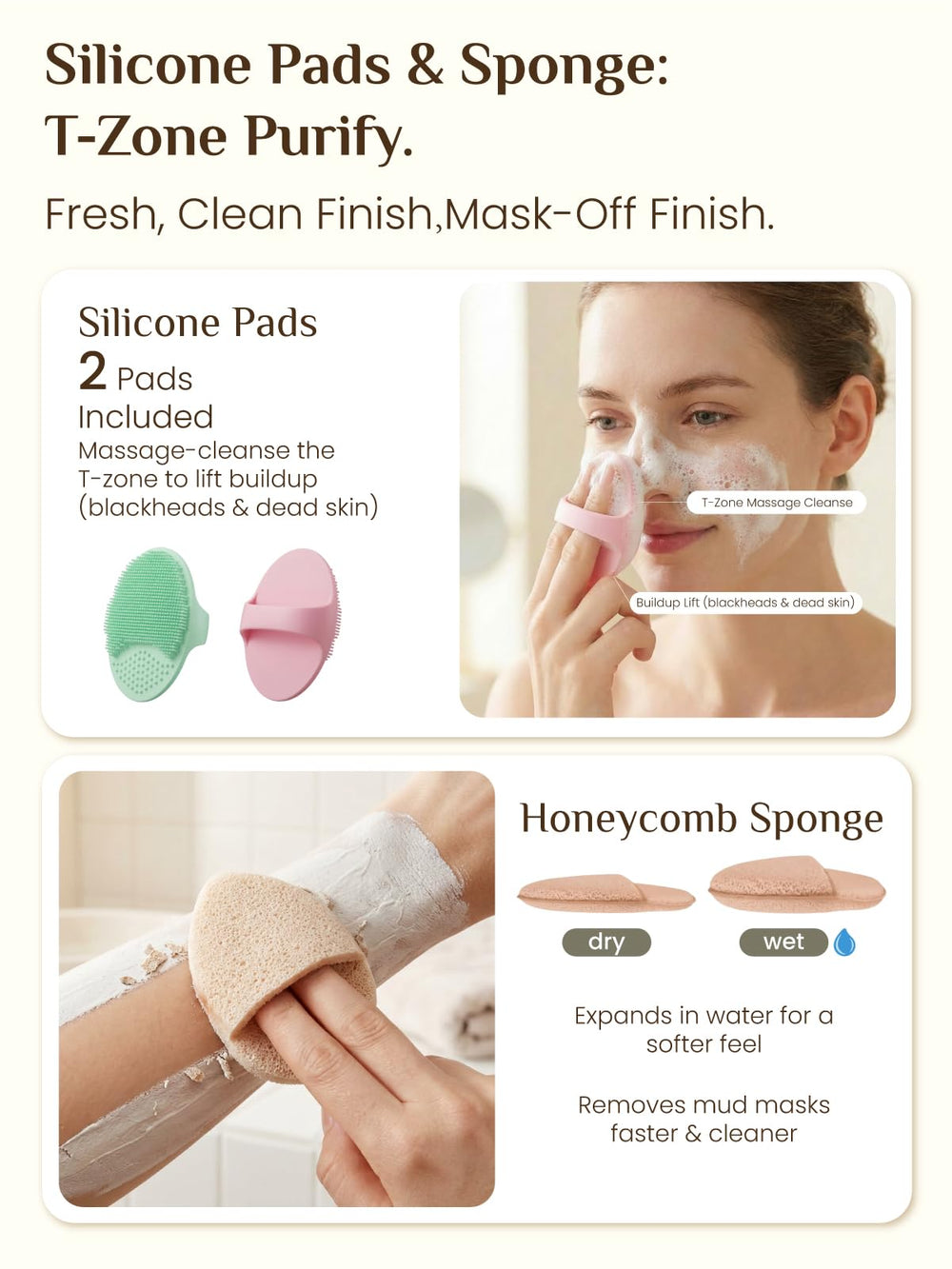 Rena Chris silicone pads for T-zone massage and clearer pores.