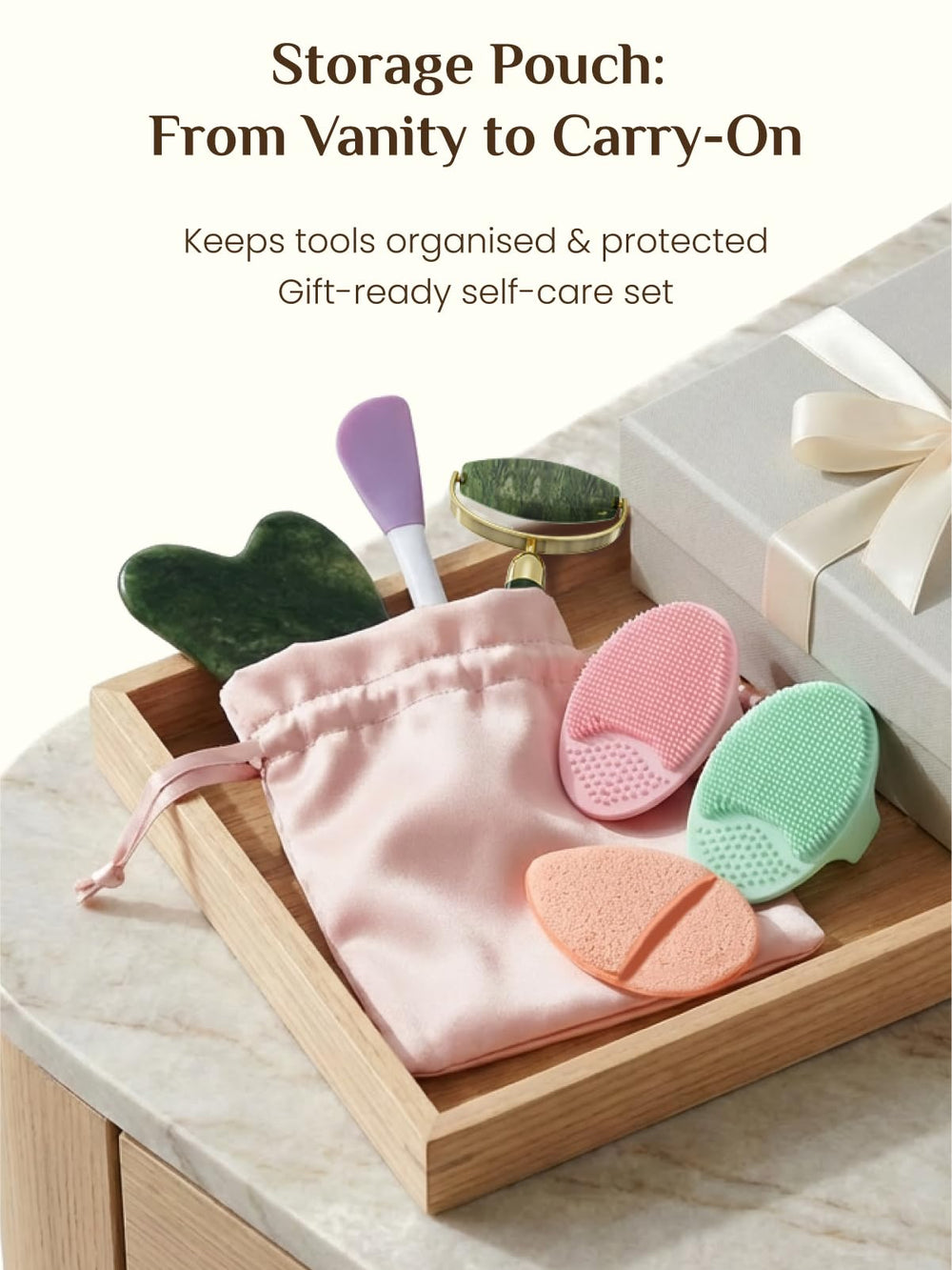Rena Chris travel kit pouch for compact skincare on the go.
