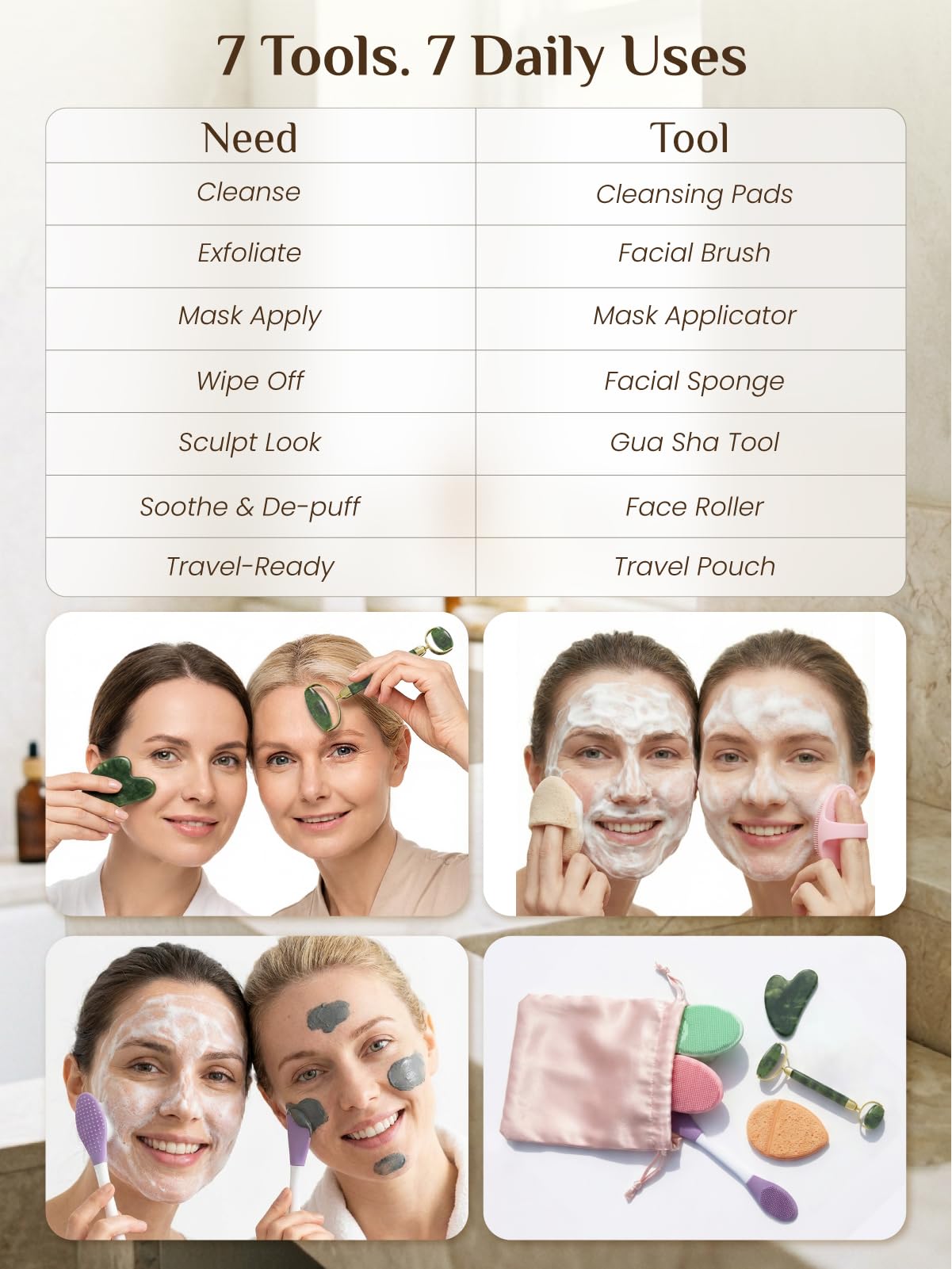Rena Chris two-in-one brush for smooth mask application.