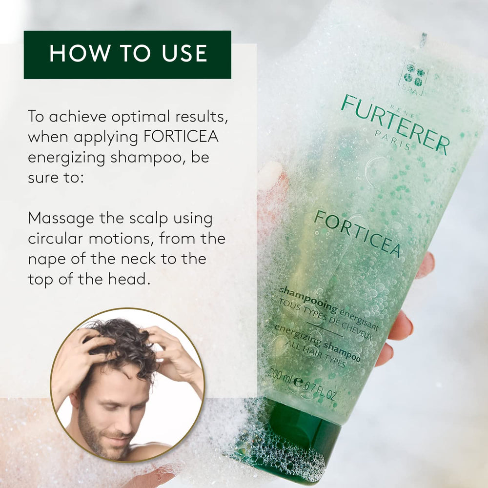 Rene Furterer Forticea rosemary essential oil droplets for refreshing scalp aroma.
