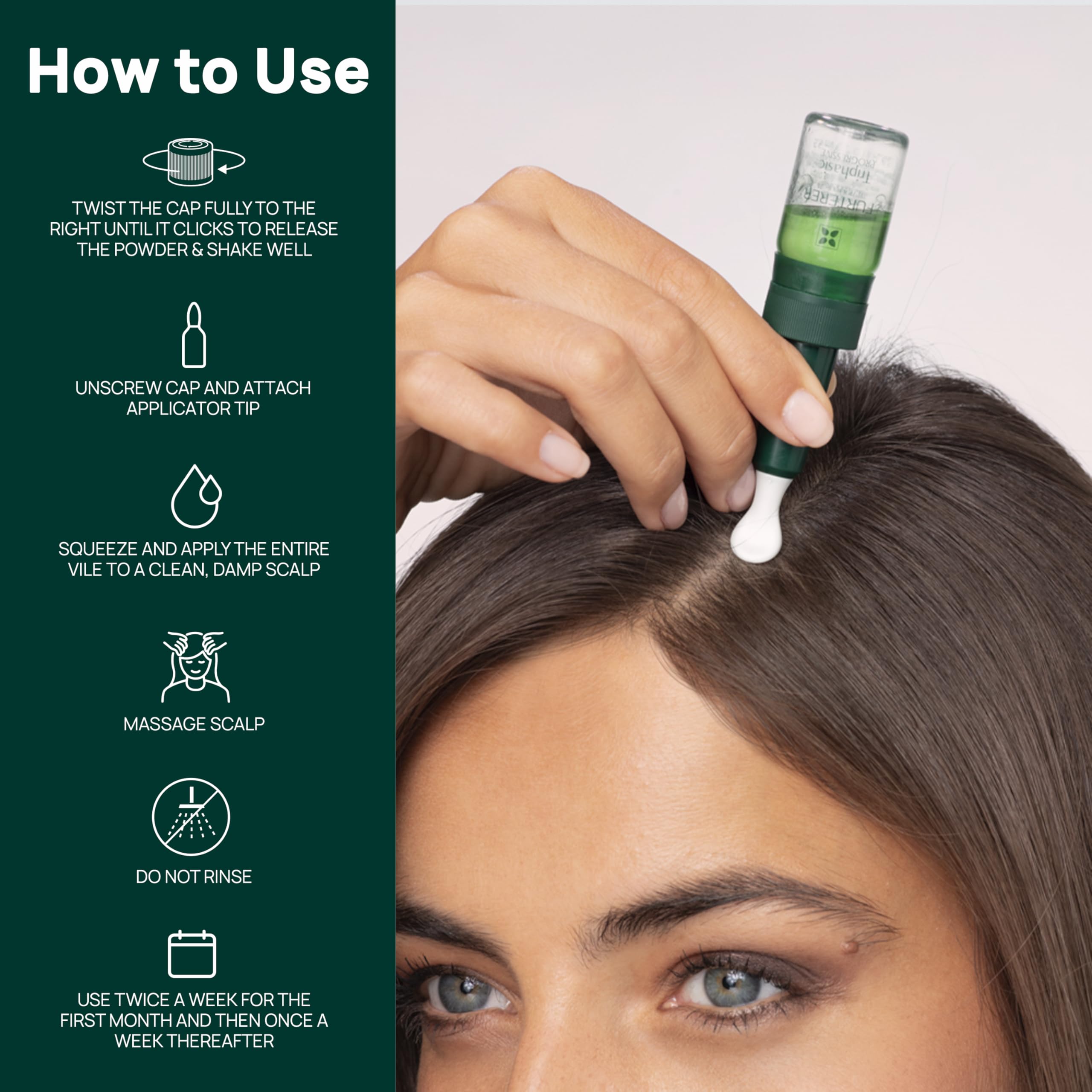 Pfaffia and essential oils highlighted on René Furterer Triphasic Serum ingredients