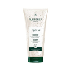 Rene Furterer Triphasic thickening shampoo bottle highlights scalp-stimulating formula