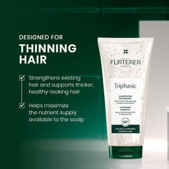 Rene Furterer Triphasic thickening shampoo ingredients show Pfaffia and ATP benefits