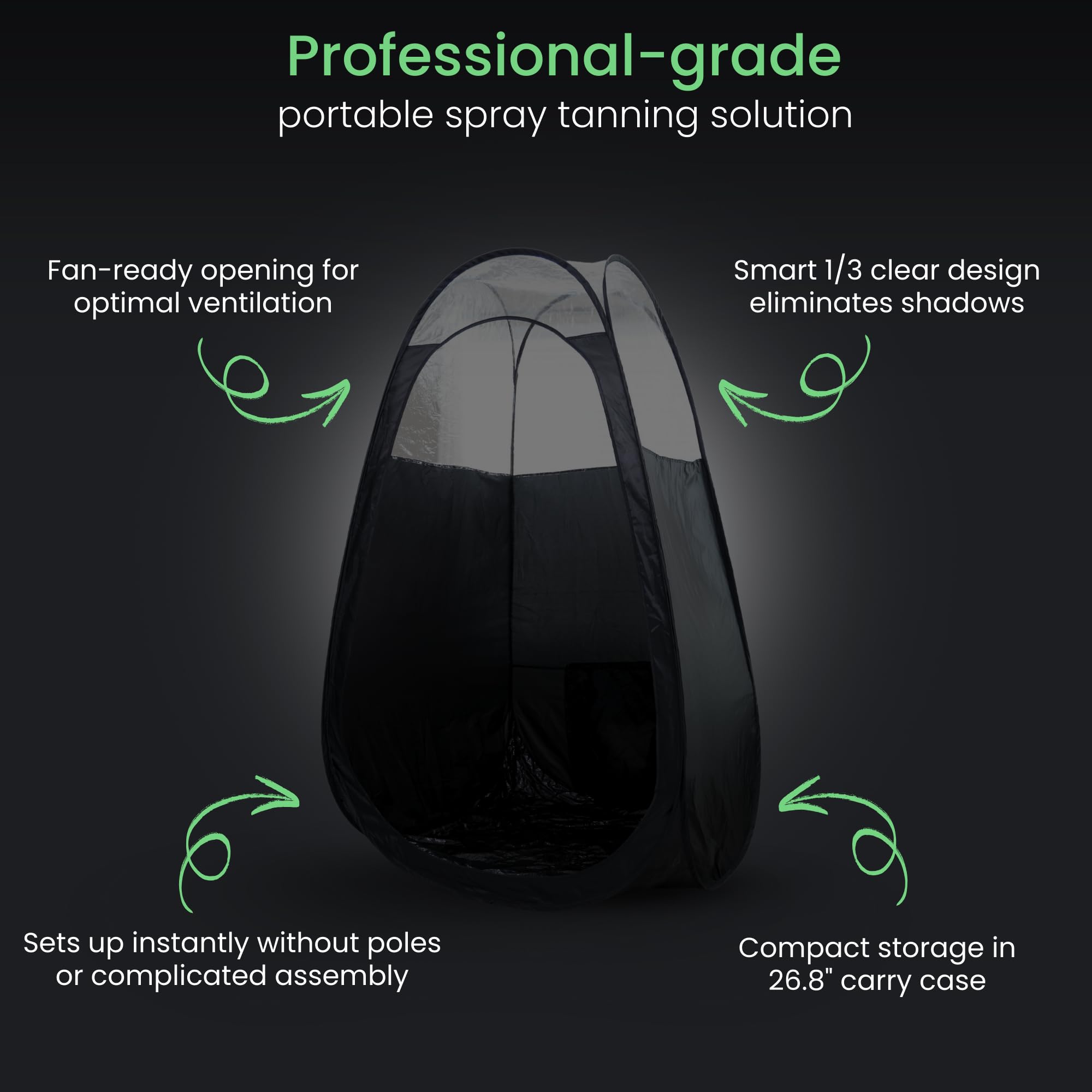 Reneebeautytan clear window tent lets in natural light for better visibility.
