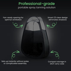 Reneebeautytan clear window tent lets in natural light for better visibility.