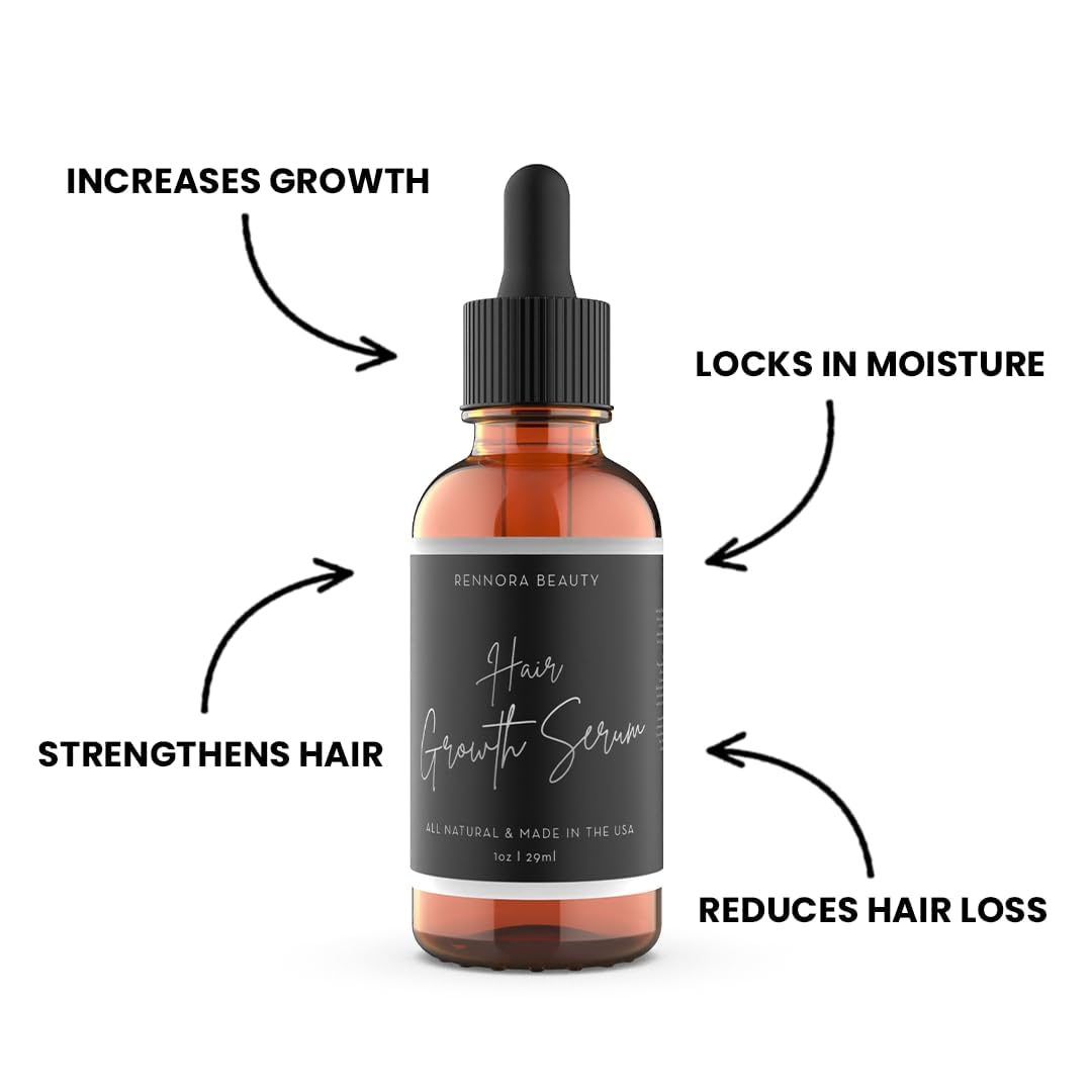 Rennora Hair Growth Serum ingredients layout highlights organic herbs