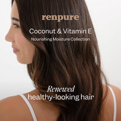 Renpure Aceite de Coco, ingrediente clave, acondiciona y suaviza el cabello.