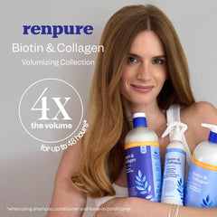 Renpure Biotina y Colágeno, textura cremosa lista para peinar.