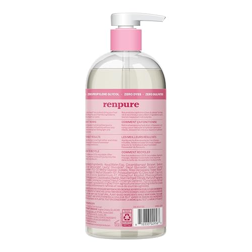 Renpure Champú Rosa Espuma Cremosa para una limpieza suave
