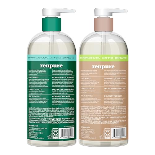 Renpure leche de coco y vitamina E: limpieza suave y hidratante para piel seca.