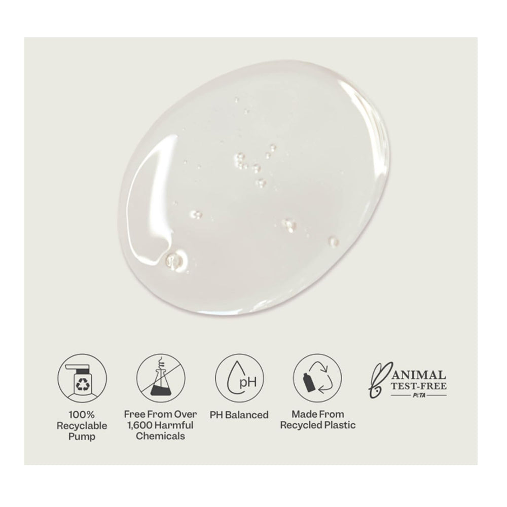 Renpure packaging recyclable pump bottle emphasizing sustainability.