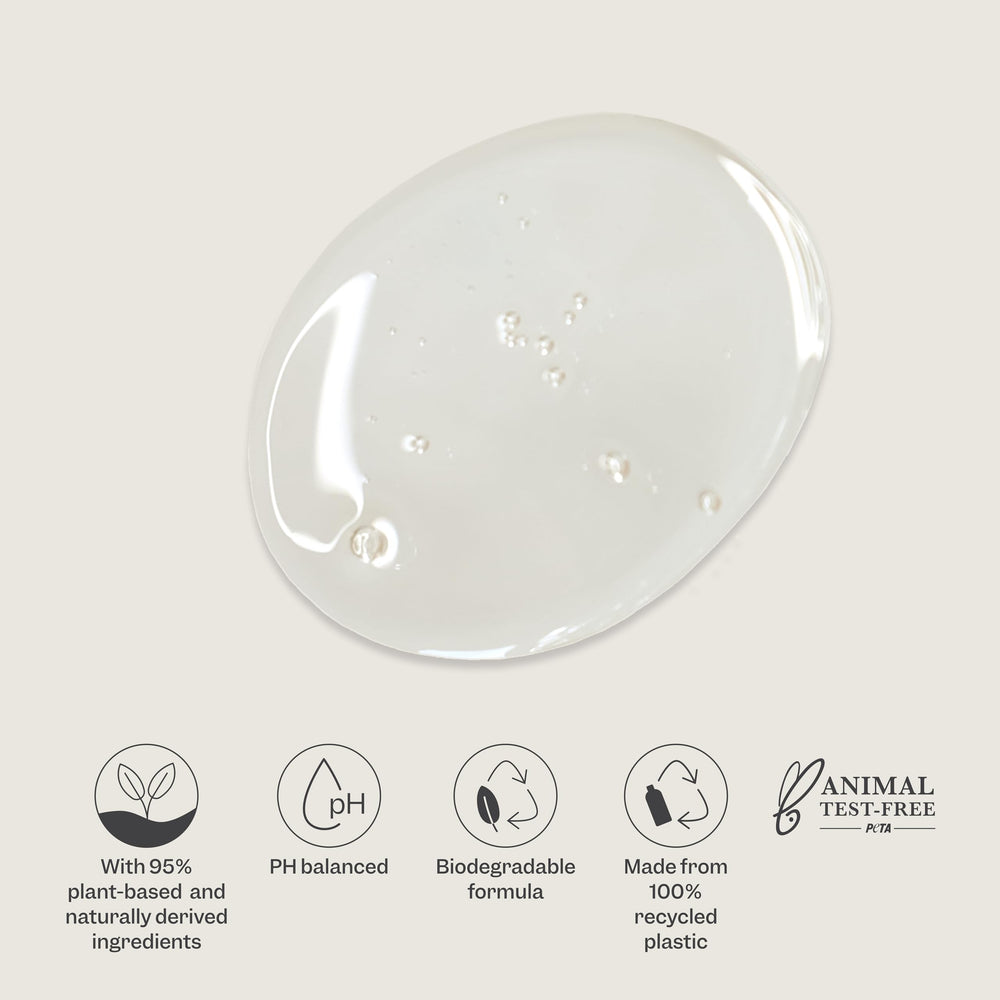 Renpure Pump-top bottle close-up emphasizes easy, mess-free cleansing.