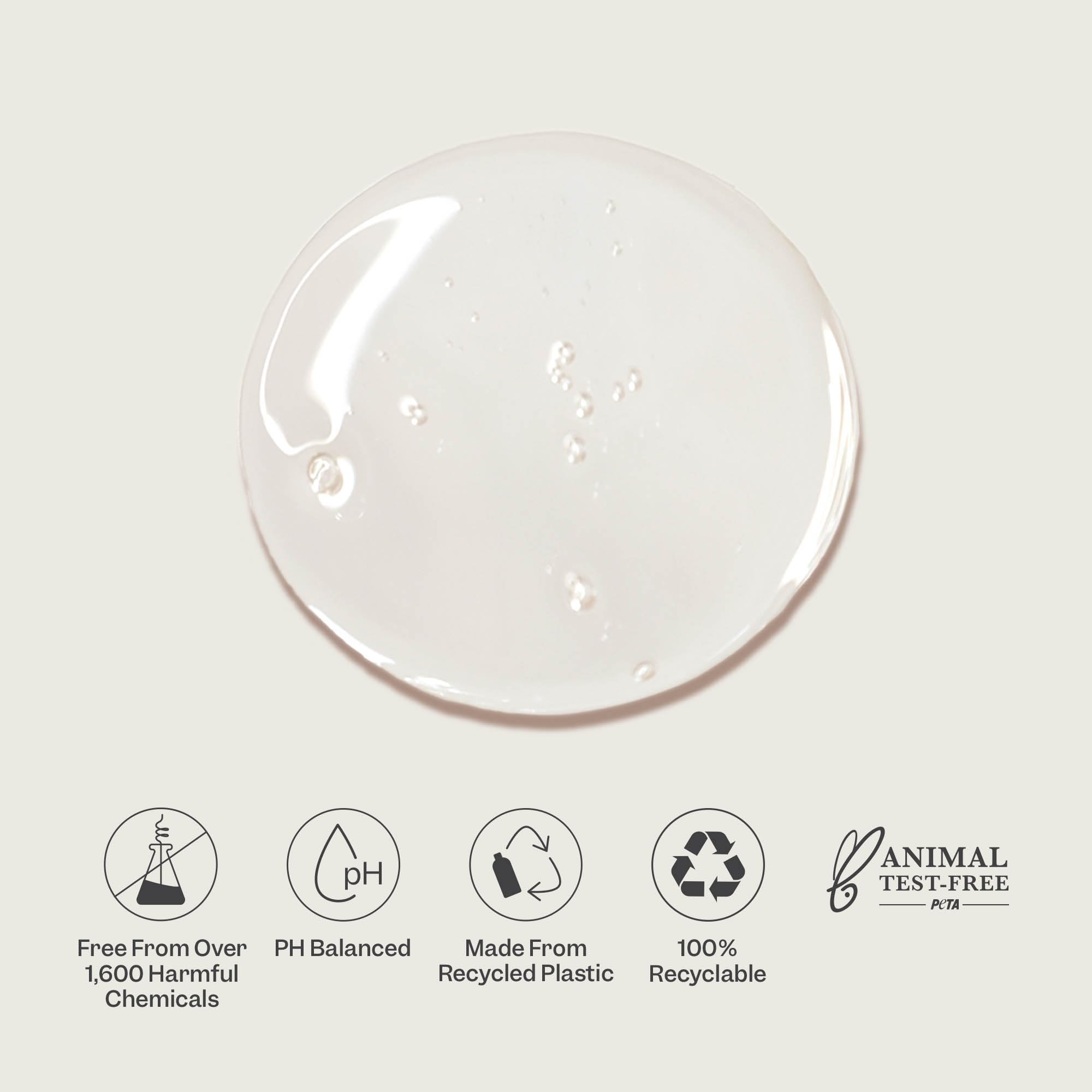 Renpure serum detalle de envase reciclable.