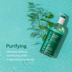 Renpure Tea Tree & Mint label close-up highlights Tea Tree oil balance