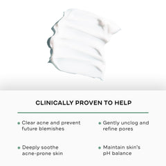 Replenix benzoyl peroxide wash close-up showing cleansing lather