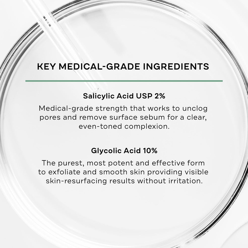 Replenix Gly-Sal pad with witch hazel infusion for soothing tone.