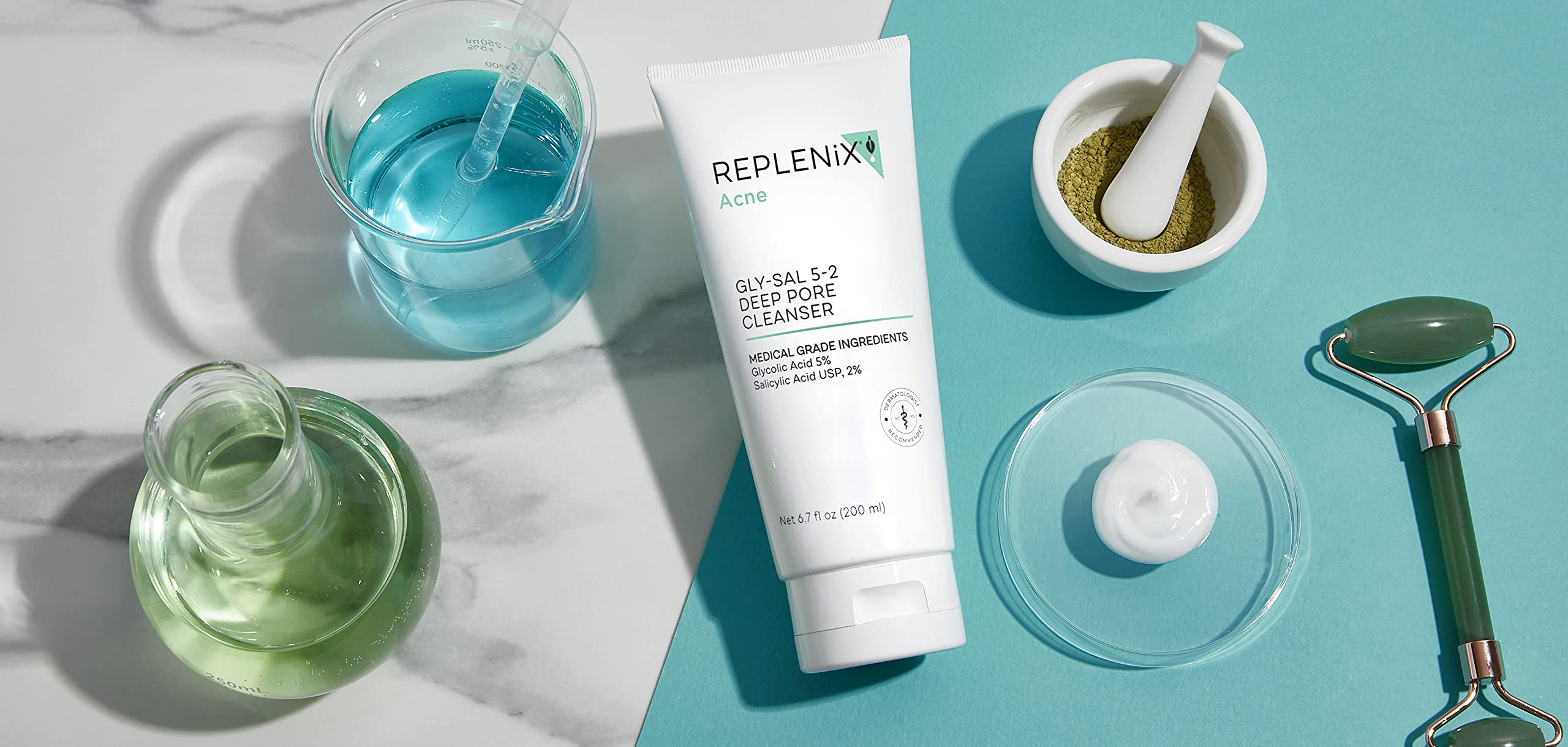 Replenix Gly-Sal skin balance after cleansing with a fresh non drying feel