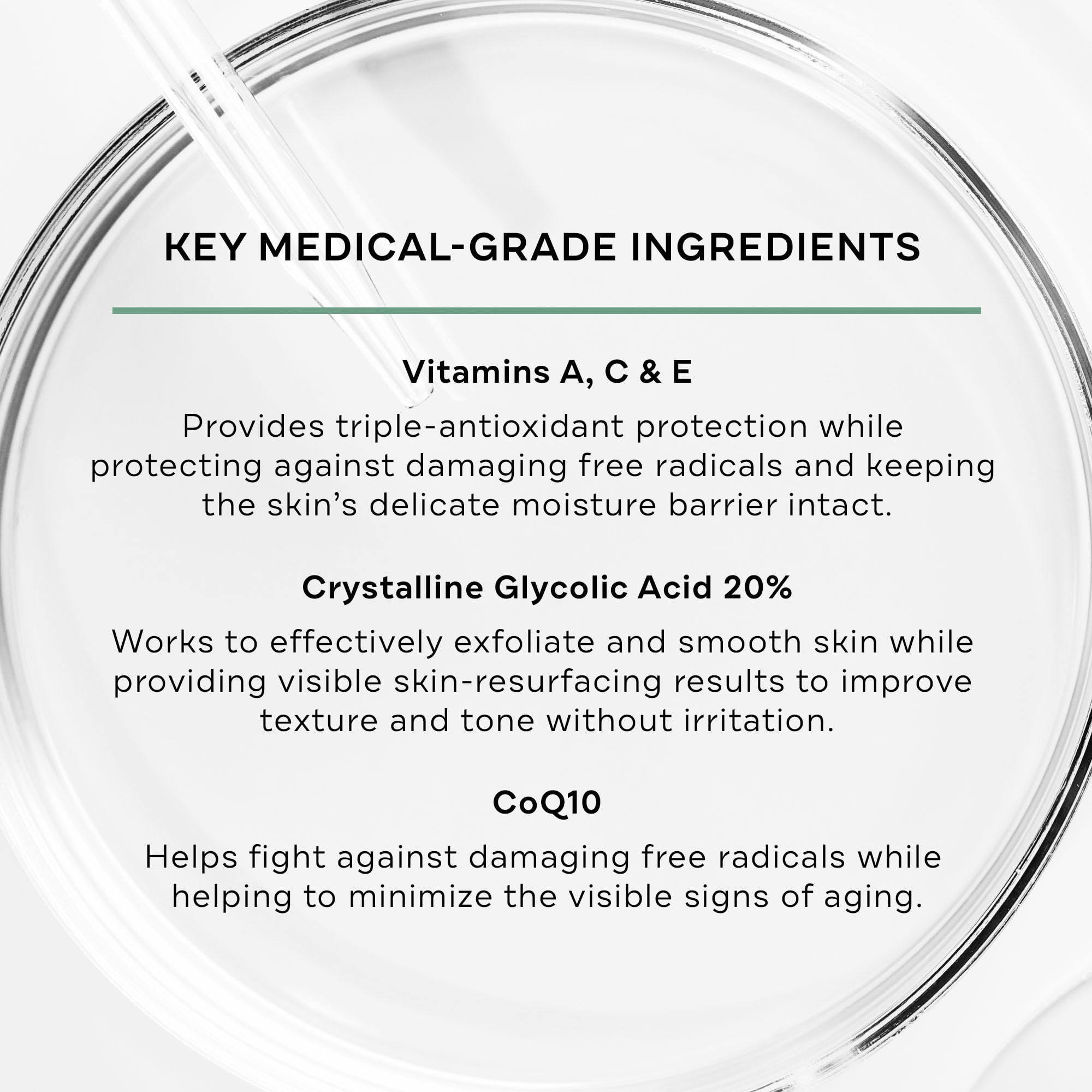 Replenix Glycolic 20% cream application on the face demonstrates gentle exfoliation.