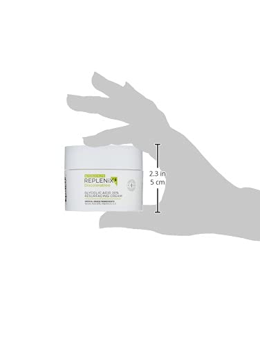 Replenix Glycolic 20% cream with sunscreen finish for daytime use.