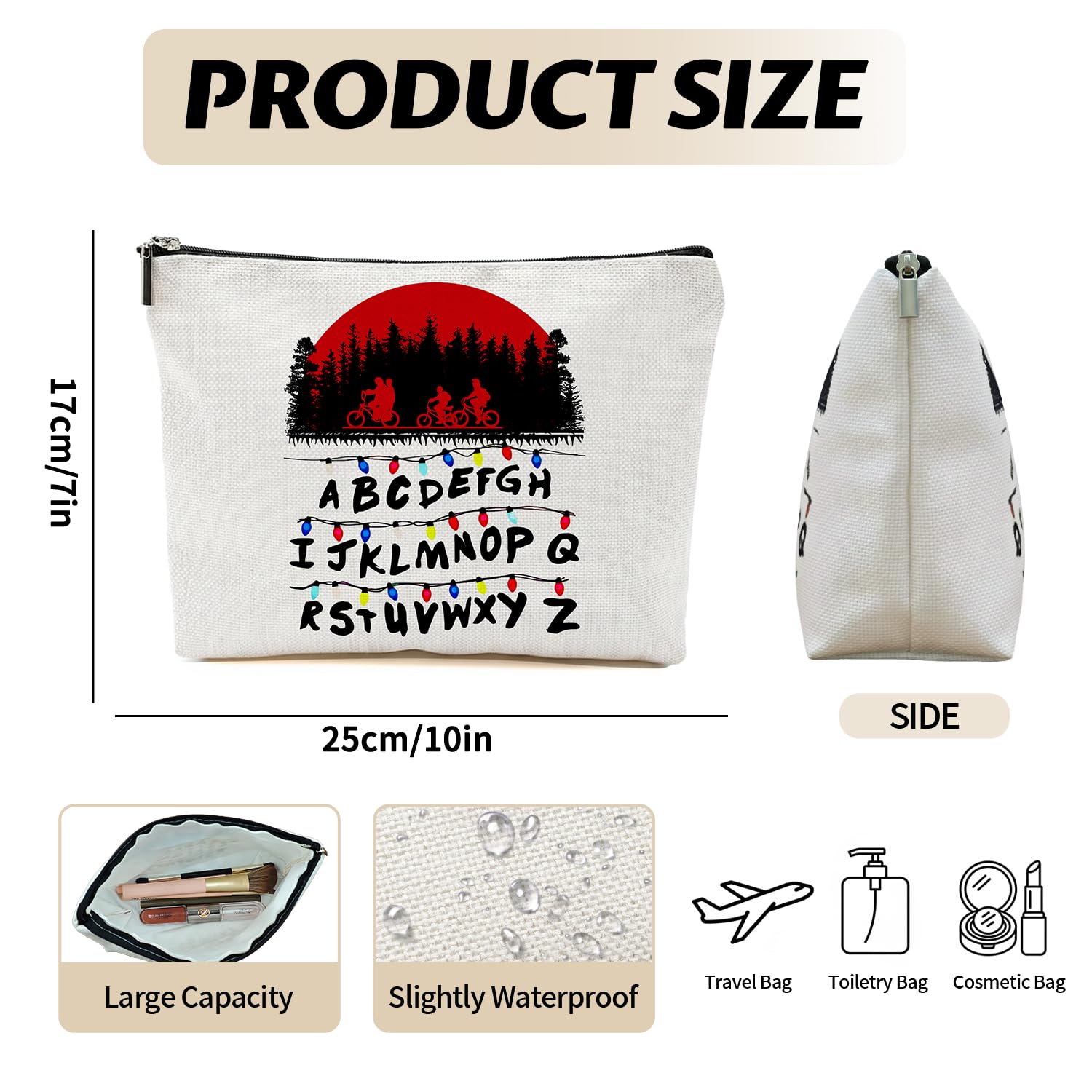 Repnalm Friends Makeup Bag in suitcase demonstrates easy packing and quick access