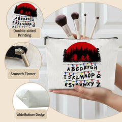 Repnalm Friends Makeup Bag open inside shows roomy interior for cosmetics and toiletries