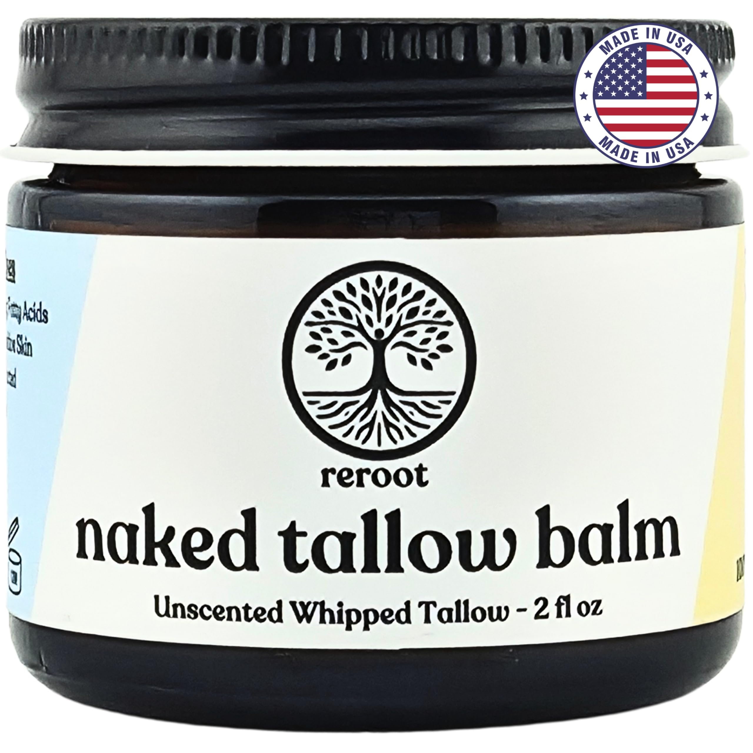 Reroot Organics Naked Tallow Balm jar for deep skin hydration.