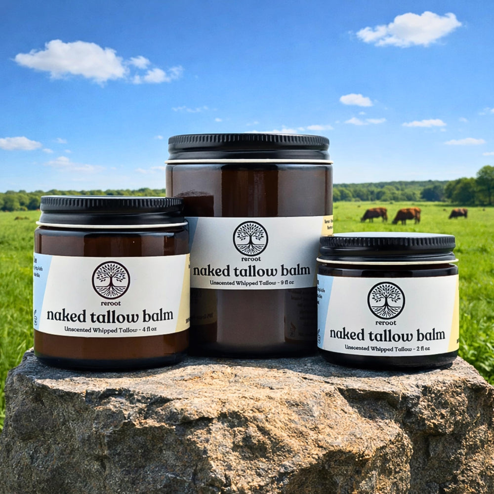 Reroot Organics Naked Tallow Balm small-batch Minnesota craft.